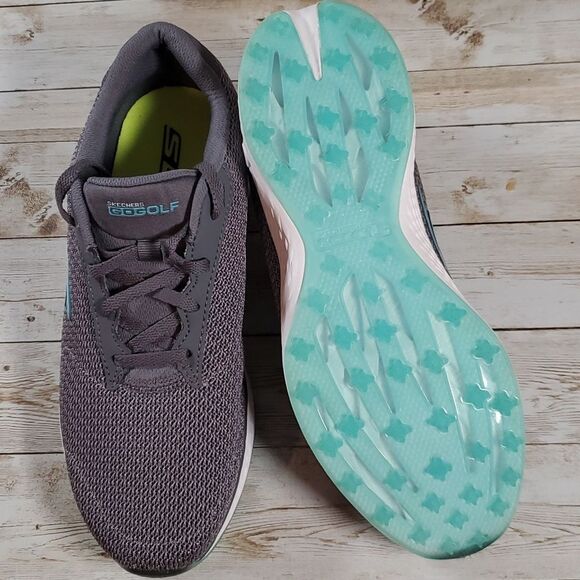 Ladies Spikeless Golf Shoes - Skechers GO GOLF Eagle - Range Grey/Blue Size 7½ W - Picture 8 of 8